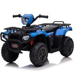 Voltz Toys Ride-on ATV for Kids, 12V Quad 4 Wheeler Electric Car for Kids 37 to 95 Months, Battery Powered Vehicle with LED Lights and Music for Boys Girls (Blue)