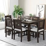 LIZZAWOOD® Solid Sheesham Wood 6 Seater Dining Table with 6 Chair for Living Room | Sheesham Wood Dining Set | Hotel Restaurant Dining Set | Dining Set (6 Seater Urban, Walnut)