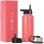 Iron Flask Sports Water Bottle - 945 ml, 3 Lids (Straw Lid), Vacuum Insulated Stainless Steel, Double Walled, Thermo Mug, Metal Canteen