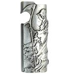 Reaper Death Metal Lighter Case Cover Holder fits BIC Full Standard Size Lighter J6 in Silver Color