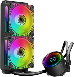 X240 CPU Water Cooler AIO Cooler 240mm CPU Liquid Cooler Black 2x120mm PWM Fans with Temperature Display, Intel 1700/1200/115X, AMD AM5/AM4