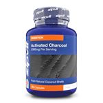 Zipvit Activated Charcoal 2004mg. High Strength 180 Capsules. Natural Coconut Shells, Reduces Excessive Flatulence After Eating, Gas Relief. 1 Month Digestion Supplement