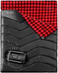 Double/Single Sleeping Bag for Adults Camping, Extra Wide 2 Person Waterproof Cotton Flannel Sleeping Bag for 3-Season Warm & Cold Weather, Lightweight with Compact Bag for Hiking Backpacking