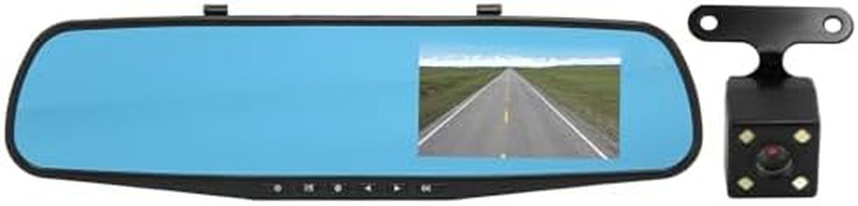 Mirror Dash Cam Backup Camera, 4.3 Inch 1080P Front Rear Camera, Support G Sensor Anti Shake Loop Recording, Smart Car Rearview Mirror for Driving Parking Assist