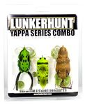 LUNKERHUNT Top Water Bass Fishing Lures | Yappa Fishing Baits with (Silicone Bill) Attracts Big Fish | 1 Frog Lure, 1 Bug Lure, 1 Frog Lure | Weedless Hooks for Bass Trout Fishing, Hollow Body.