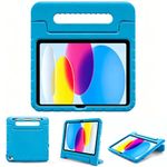ProCase Kids Case for iPad A16 11th Generation 2025/iPad 10th Generation 2022 with Pencil Holder, iPad 11/10 Case Shockproof Lightweight Cover with Stand Convertible Handle for Children -Blue
