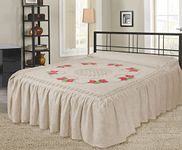 Luxury Natural 100% Cotton Candlewick Fitted Traditional Bedspread Single Double King SK (King)