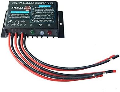 HUINE 20A 12V 24V Auto IP68 Waterproof PWM Solar Charge Controller Solar Panel Battery Intelligent Regulator for RV Caravan Boat Fencing Monitoring Solar System (24 Hours Working Mode)