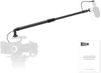 NEEWER Carbon Fiber Microphone Boom Pole, 44-92cm Extendable, Built In 3.5mm TRS Male to Female Cable, NATO Nail, Cold Shoe Mount, 180° Tilt, 500g Max Load Mic Arm for Interviews, Filmmaking, BP01