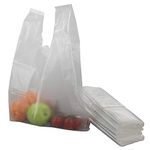 Ggbin Clear Plastic T-Shirt Bags, Handled Grocery Shopping Bag, 18.9"x11.8", 1000 Counts