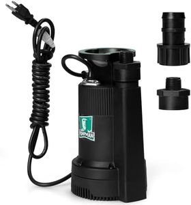 PUMPMAN 1/6HP Utility Pump, 1850 GPH Submersible Water Pump with Handle, Thermoplastic Portable Well Pump IPX8 Waterproof for Pools, Basements, Car Washing, Garden