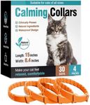 YAIOUTIY 4 Pack Calming Collar for Cats, Cat Pheromone Calming Collar, Water-Resistant & Adjustable Cat Calming Collar Fits Cats Make Cat Relaxed (Orange)