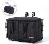 Onway Front handlebar bike basket folding bicycle Lift-Off Basket with Carrier tote Basket liner Bag brown/black