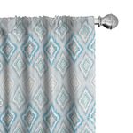 Ambesonne Ikat 2 Panel Curtain Set, Pale Colored Geometric Aztec Pattern Traditional Peruvian Culture Elements, Lightweight Window Treatment Living Room Bedroom Decor, 56" x 84", Sky Blue