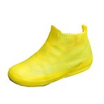 GUOCU Waterproof Transparent Rain Boots Cover Thickened Wear-Resistant Silicone PVC Travel Boots Cover Portable Reusable Slip on Overshoes Footwear yellowdi