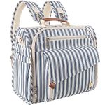 ALLCAMP Diaper Bag Large, Support Baby Stroller, Converted Into a Tote Bag (Blue Stripe)