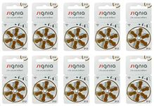 Signia Hearing Aid Batteries Mercury Free (Size 312, 10 Strip Total 60 Batteries)