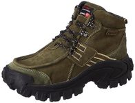 Woodland Men's Olive Green Leather Boots-9 UK (43 EU) (GB 2924118NW)