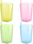 Healifty Sippy Cup with Straw Assorted Colours Straw Cups Plastic Cup Drinking Cups for Toddlers Kids Children