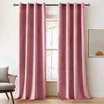 Woaboy Super Soft Velvet Curtains 90 Drop for Living Room Luxury Eyelet Drapes Blackout for Bedroom Window Treatment Thermal Insulated Soundproof & Room Darkening W 46 x L 90 Blush Pink 2 Panels