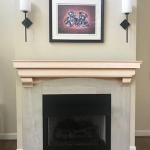 MANTELSDIRECT Mantels Direct Salem Wood Mantel Shelf with Arched Corbels - Unfinished 48 Inch | Wooden Rustic Wall Mounted Shelf from Pine Wood - Perfect for Fireplaces, TVs & Décor