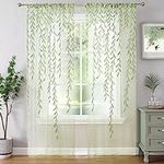 WANSOUL Leaf Sheer Curtains 2 Panel