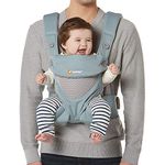 Ergobaby 360 All-Position Baby Carrier with Lumbar Support and Cool Air Mesh (12-45 Pounds), Sea Mist