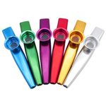 kuou 6Pcs Metal Kazoo Musical Instruments, Multipack Kazoo Sets for Kids Gift Instrumental Accompaniment
