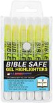 U.S. Office Supply 6 Pack of Yellow Bible Safe Gel Highlighters - Bright Neon Fluorescent Yellow Color Markers, Highlight On Any Paper - Won't Bleed, Fade or Smear - Twist-Up Design, Study Guide