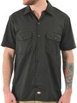 Dickies Men's Work Shirt Short Sleeved Workwear, Black, XXX-Large