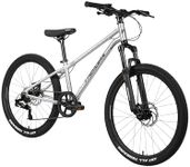 FabricBike Terra - Mountain Bike 24’, Aluminium frame, 7-speed, Disc brake, Front suspension, 24-Inch Tyres, kids bike for 8-11 year old. (Polished)