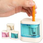 YPLUS Electric Pencil Sharpener for Kids, Automatic Pencil Sharpener with Container, Cute Sharpeners for Back to School Supplies - Blue (No Batteries Included)