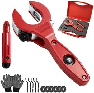 2-in-1 Ratcheting Tubing Cutter with Deburr Tool, 5/16" to 1-1/8"