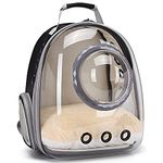 Cat Bubble Backpack Carrier, Space Capsule Astronaut Clear Pet Backpack Carrier for Cat and Small Puppy (Black)