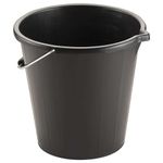 Strong Black 14 Litre Plastic 3 Gallon Bucket With Metal Handle & Pouring Spout For Home, Garden & DIY (1)