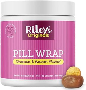 Riley's Pill Wrap for Dogs - Delicious Cheese & Bacon Flavored Pill Paste for Dogs - Wrap Pills, Capsules, Tablets in a Pocket or Pouch to Mask The Taste & Make Pill Time Fun - 8 oz