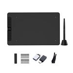VEIKK VK1060 Drawing Tablet, 10 x 6" /25.4 x15.2cm Graphics Pen Tablet with 8 Shortcut Keys, 8192 Levels Battery Free Pen Supports Tilt Function, Work for Digital Art Drawing, Animation, Design, Black