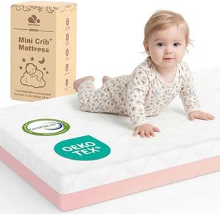 DeerFable Pack and Play Mattress, Dual Sided Memory Foam 38x26x3 Inch, Pink