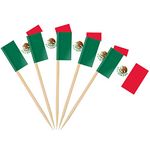 AhfuLife Mexican Flags Toothpicks for Cinco De Mayo Decorations, 200 Pcs Mini Mexican Flag for Americas 2024 Decorations, Mexico Flag Picks Cocktail Picks for Mexican Fiesta Party Decorations