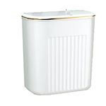 Cosmin 9L Cover Trash Can with Lid Waste Bin Kitchen Cabinet Door Hanging Trash White