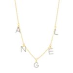 SILK JEWELS ANGEL INITIALS ZIRCON NECKLACE