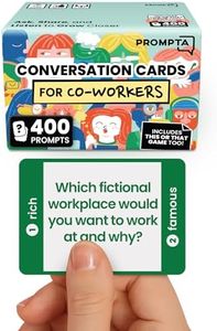 Prompta 400 Conversation Cards for Coworkers – Two Fun Teambuilding Games for Work – 2.5" x 1.75" Icebreaker Question Cards to Get to Know Your Colleagues and Improve Team Dynamics