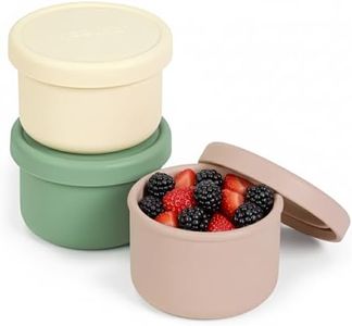 haakaa Mini Round Silicone Baby Food Containers with Lids, BPA-Free Leakproof Stackable Snack Cups, Microwave & Dishwasher Safe, 3-Pack, 5oz