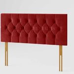 Adore Living Divan Bed Headboard Elegant Chesterfield Plush Velvet 20" Height Padded Lined Headboard (Burgundy, 3ft Single)