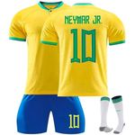 Kids Soccer Jersey #10 Boys Jersey Kit Football Suit Soccer Sportswear with Shorts and Socks for Boys and Girls (20)