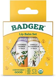 Badger Organic Lip Balm 4 Sticks Gift Set Blue Pack