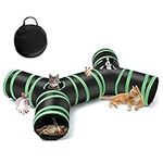 Upgraded Cat Tunnel Bone-Type, 4 Way Collapsible Cat Playhouse Pet Play Tunnel Tube with Storage Bag for Cats, Puppy, Rabbits, Ferret, Guinea Pig, Indoor and Outdoor Use