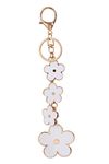 Giftale Women's Flower Bag Charms White Enameled Keychain Purse Accessories,#526-1D