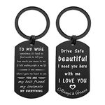 ENGZHI Love Wife Birthday Gift Ideas - Drive Safe Beautiful I Need You Here With Me Keychain - Wife Anniversary for Her Women