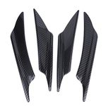 Keenso 4pcs Front Bumper Spoilers, Universal Car Body Spoiler Front Bumper Lip Splitter Fins Trim Protector with Mounting Adhesive Tape (Carbon Fiber) Car Interior and Exterior Modification